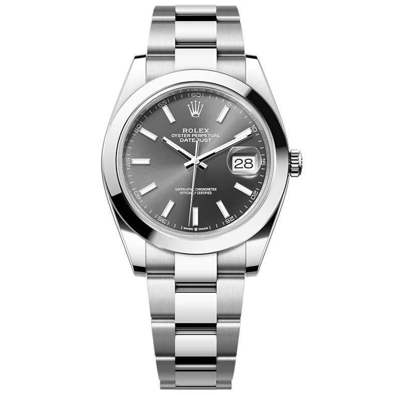 Rolex Datejust 41 Oyster Grey Dial Oystersteel Strap Watch for Men - M126300-0007