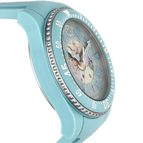 Gucci Dive Automatic Green Dial Green Rubber Strap Unisex Watch - YA136344