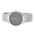 Calvin Klein Minimalist Black Dial Silver Mesh Bracelet Watch for Men - K3M2112X