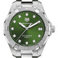 Tag Heuer Aquaracer Diamonds Emerald Green Dial Silver Steel Strap Watch for Women - WBD1316.BA0740