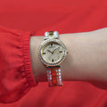 Guess Gala Diamonds Gold Dial Two Tone Steel Strap Watch for Women - GW0531L2