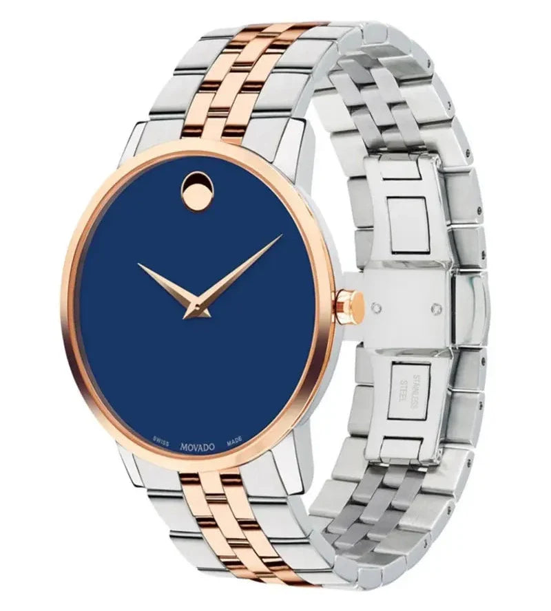 Movado Museum Classic Blue Dial Two Tone Steel Strap Watch for Men - 0607267