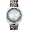 Gucci Grip Vintage Blue Dial Snakeskin Brown Leather Strap Watch for Women - YA152401