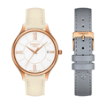 Tissot T Lady Bella Ora Round White Dial Beige Leather Strap Watch For Women - T103.210.36.018.00