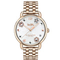 Coach Delancey White Dial Rose Gold Tone Stainless Steel Watch For Women - 14502811