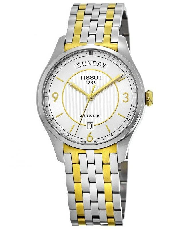Tissot T Classic T One Automatic Silver Dial Two Tone Steel Strap Watch For Men - T038.430.22.037.00