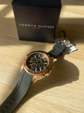 Tommy Hilfiger Sport Multifunction Black Dial Black Rubber Strap Watch for Men - 1791145