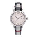 Burberry Classic Stone Silver Dial Horseberry Black Leather Strap Watch for Women - BU10103