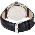 Tommy Hilfiger Keagan Quartz Grey Dial Black Leather Strap Watch for Men - 1791289