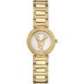Versace Mini Virtus Quartz White Dial Gold Steel Strap Watch For Men - VET300221