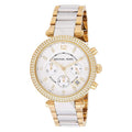 Michael Kors Parker Chronograph Silver Dial Two Tone Steel Strap Watch For Women - MK5687