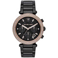 Michael Kors Parker Diamonds Black Dial Black Steel Strap Watch for Women - MK5885