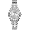 Guess Cosmo Diamonds Silver Dial Silver Steel Strap Watch For Women - GW0033L1