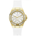 Guess Venus Diamonds White Dial White Rubber Strap Watch for Women - GW0118L5