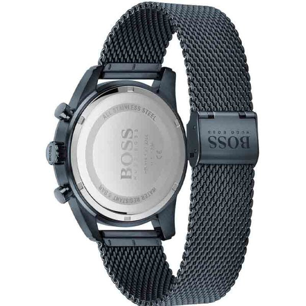 Hugo Boss Skymaster Chronograph Blue Dial Blue Mesh Bracelet Watch for Men - 1513836
