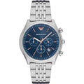Emporio Armani Luigi Chronograph Quartz Blue Dial Silver Steel Strap Watch For Men - AR1974