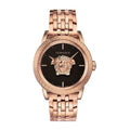 Versace Palazzo Empire Black Dial Rose Gold Steel Strap Watch for Men - VERD00718
