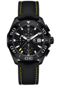 Tag Heuer Aquaracer Chronograph PVD Black Dial Black Nylon Strap Watch for Men - CAY218A.FC6361