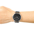 Calvin Klein Even Black Dial Black Leather Strap Watch for Women - K7B211C1