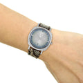 Gucci Grip Vintage Blue Dial Snakeskin Brown Leather Strap Watch for Women - YA152401