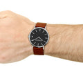 Coach Charles Blue Dial Brown Leather Strap Watch for Men - 14602151