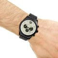 Michael Kors Lexington Chronograph Crystals Silver Dial Black Steel Strap Watch for Men - MK8605