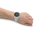 Emporio Armani Paolo Chronograph Green Dial Silver Steel Strap Watch For Men - AR11529