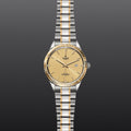 Tudor Style Automatic Diamonds Gold Dial Two Tone Steel Strap Watch for Men - M12713-0007