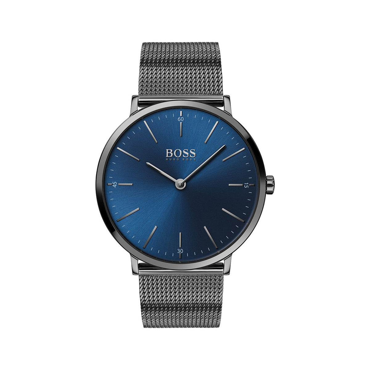 Hugo Boss Horizon Blue Dial Black Mesh Bracelet Watch for Men - 1513734