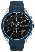 Hugo Boss Velocity Black Dial Blue Rubber Strap Watch for Men - 1513717