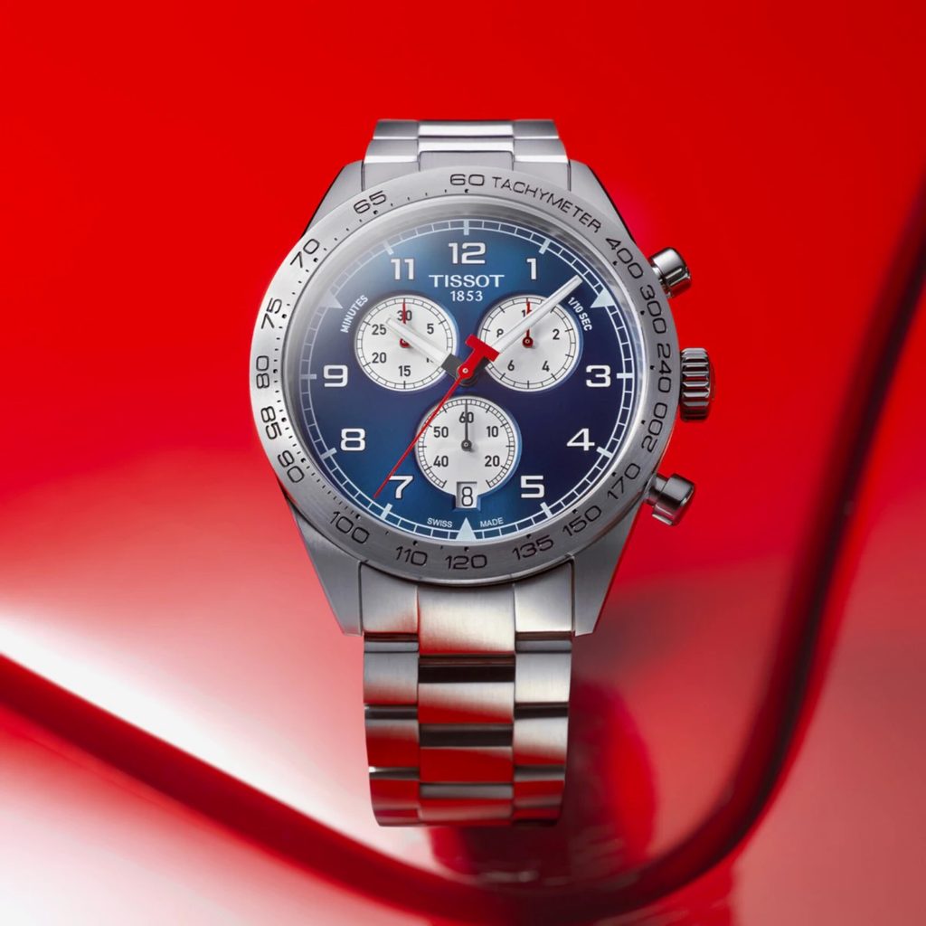 Tissot PRS 516 Chronograph Blue Dial Blue Steel Strap Watch for Men - T131.617.11.042.00