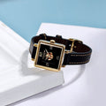 Coach Black Square Dial Black Leather Strap Watch for Women - 14503695