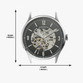 Fossil Forrester Automatic Skeleton Black Dial Silver Steel Strap Watch for Men - ME3180