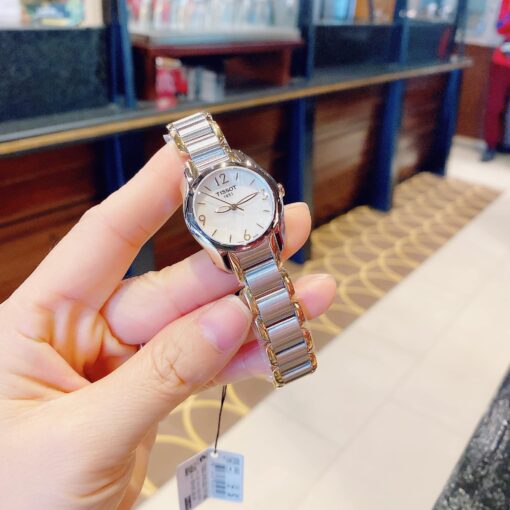 Tissot T Wave Mother of Pearl Dial Two Tone Steel Strap Watch for Women - T023.210.22.117.00