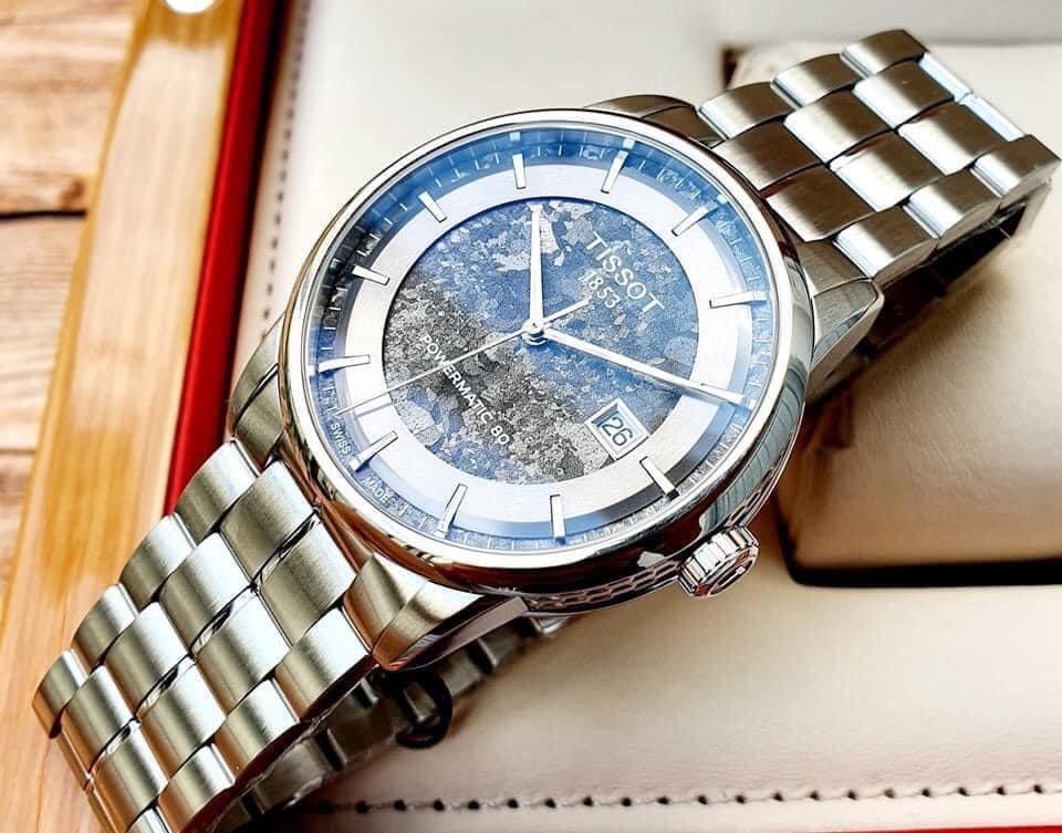 Tissot Luxury Powermatic 80 Anthracite Grey Dial Silver Steel Strap Watch For Men - T086.407.11.061.10