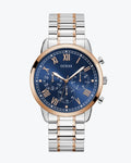 Guess Hendrix Chronograph Blue Dial Two Tone Steel Strap Watch for Men - W1309G4