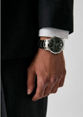 Emporio Armani Renato Chronograph Green Dial Silver Steel Strap Watch For Men - AR11507