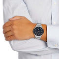 Emporio Armani Renato Blue Dial Silver Steel Strap Watch For Men - AR11137