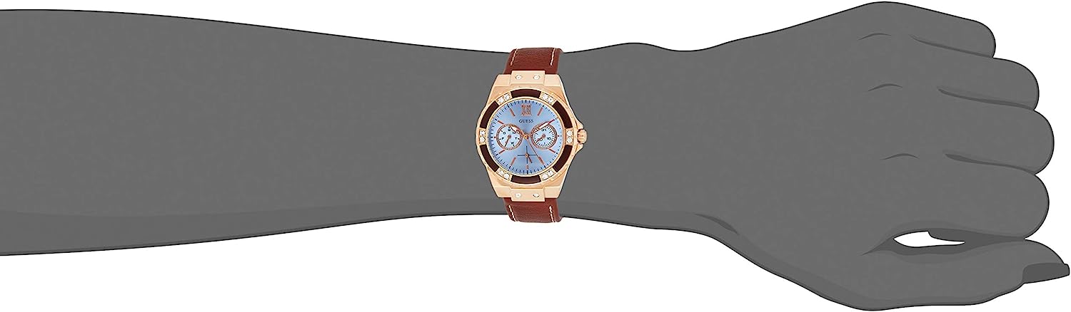 Guess Limelight Quartz White Dial Brown Leather Strap Watch For Women - W0775L7