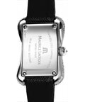 Maurice Lacroix Fiaba Black Dial with Diamonds Black Leather Strap Watch for Women - DV5012-SD531-350