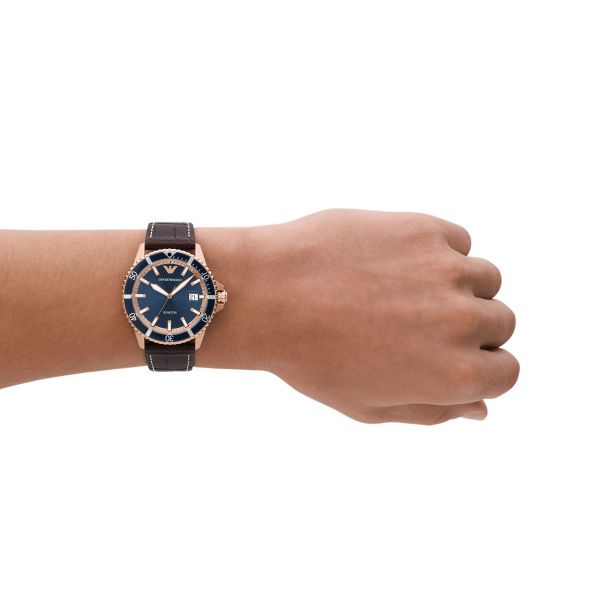 Emporio Armani Sport Quartz Black Dial Black Rubber Strap Watch For Men - AR11101