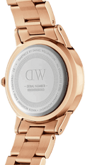 Daniel Wellington Iconic Link White Dial Rose Gold Steel Strap Watch For Women - DW00100209