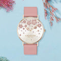 Coach Perry Silver Dial Pink Leather Strap Watch For Women - 14503325