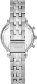 Fossil Neutra Chronograph Silver Dial Silver Steel Strap Watch for Women - ES5217
