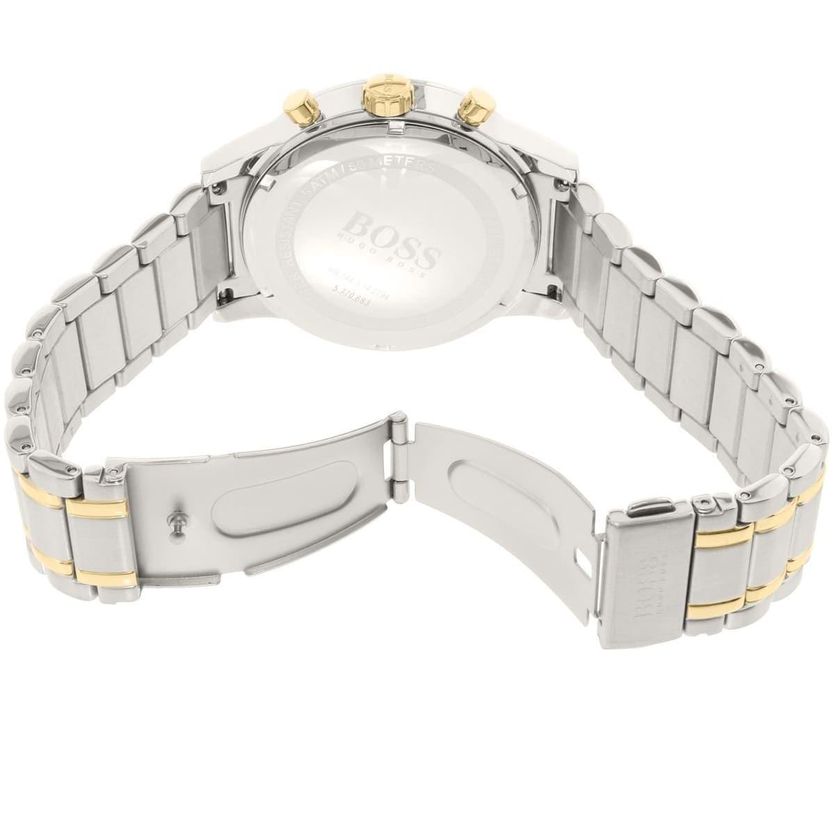 Hugo Boss Areoliner Chronograph White Dial Two Tone Steel Strap Watch for Men - 1513236