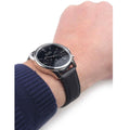 Hugo Boss Time One Chronograph Black Dial Black Leather Strap Watch for Men - 1513430
