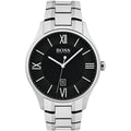 Hugo Boss Governer Black Dial Silver Steel Strap Watch for Men - 1513488