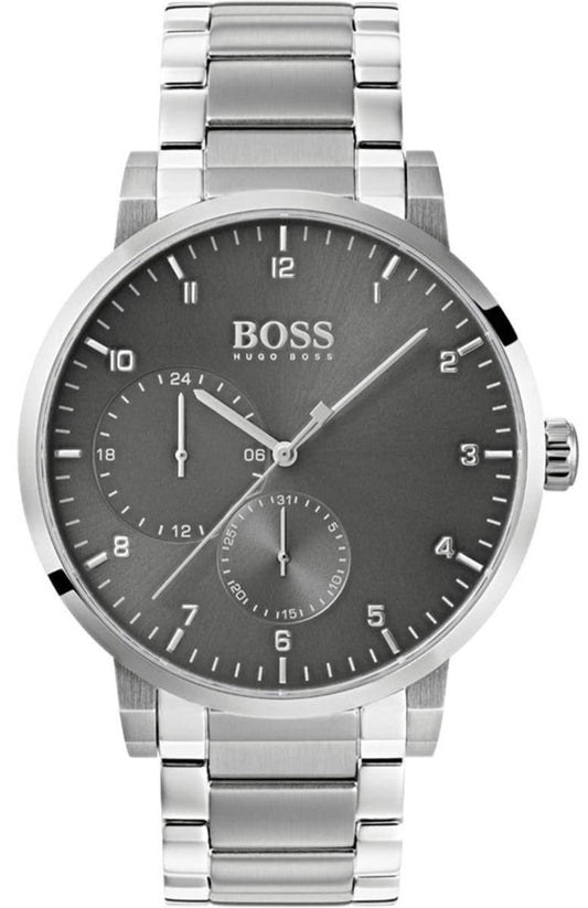 Hugo Boss Oxygen Grey Dial Silver Steel Strap Watch for Men - 1513596