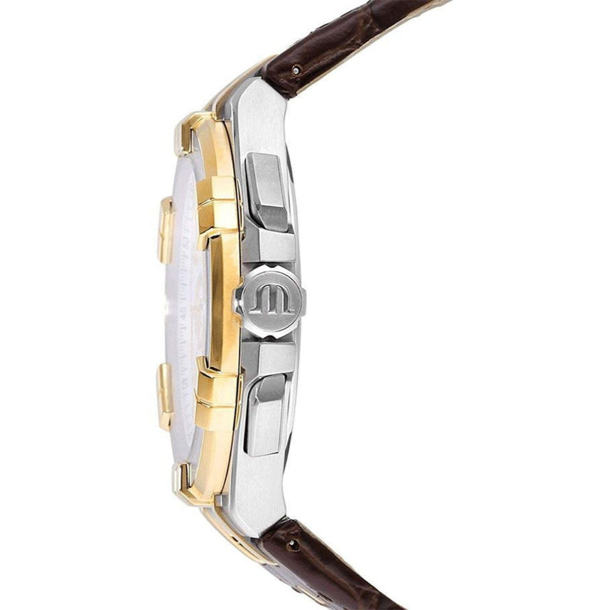 Maurice Lacroix Aikon Chronograph White Dial Brown Leather Strap Watch For Men - AI1018-PVY11-132-1