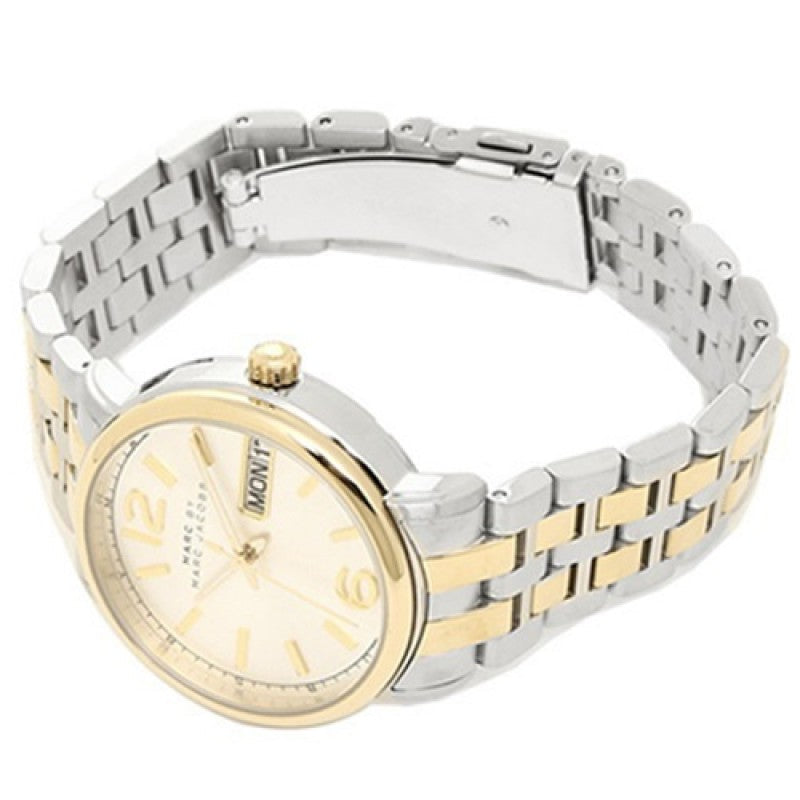 Marc Jacobs Fergus Silver Dial Two Tone Steel Strap Watch for Women - MBM3426